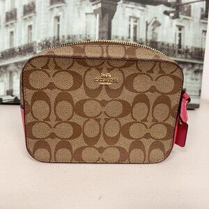 Coach 91677 Mini Camera Bag Crossbody Signature Canvas Leather
